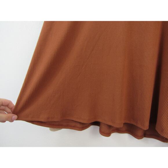 White Birch 2X Burnt Orange Ribbed Knit Long Sleeve Lightweight Sweater V-Neck - Picture 4 of 5